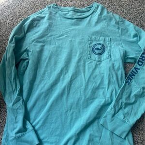 Vineyard Vines Boys Long Sleeve Tee in Aqua Blue